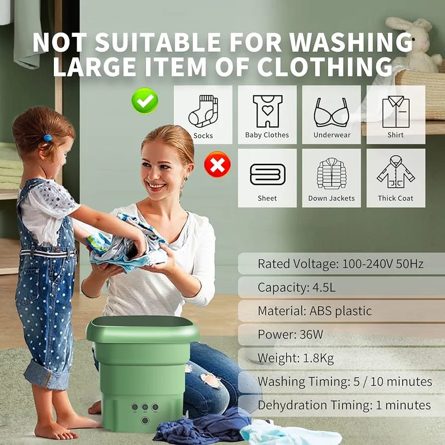 Portable folding washing machine